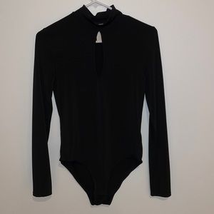 H&M 💖Bundle It!💖 Black Long Sleeve Shirt Bodysuit with Plunge Slit